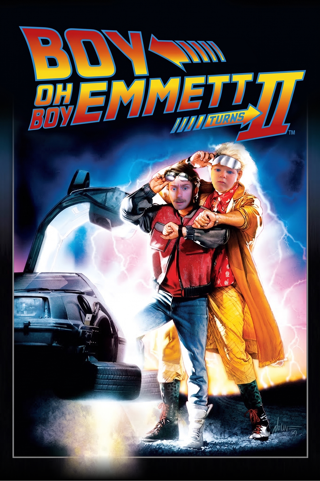 Boy Oh Boy Emmett Turns II - Back to the Future Birthday Poster